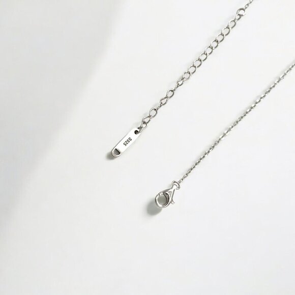 Tulle Textured Triad Orb Necklace - Mercury - Picture 3 of 5